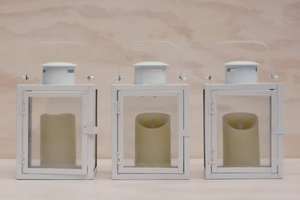 Products: White Square Metal Lantern