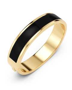 FRAME BANGLE ENAMEL BLACK GOLD