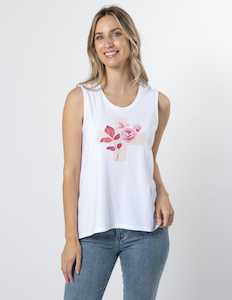 Tank White Jolie Ruby Rose Cross.