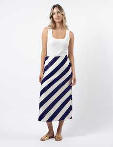 Labour Day 2024: Erin Skirt Navy And White Stripe