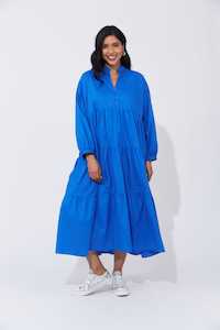 Preorders Haven: Phoenix Tiered Dress - Cobalt