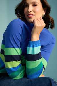 Florida Stripe Jumper - Cobalt