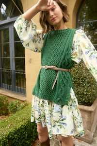 Luna Knit Vest - Pine