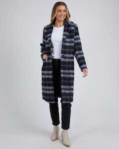 BENNETT COAT CHOCOLATE AND BLUE CHECK