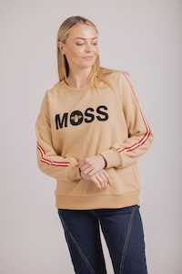 Under 150: Moss Logo  Bee Sweat Taupe