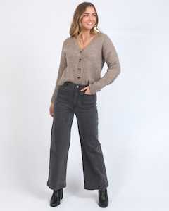 Jeans: SARAH WIDE LEG JEAN WASHED BLACK