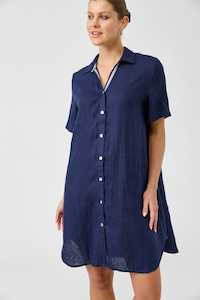 Studio Short Shirt Dress - Indigo