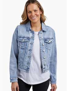 Outerwear: Georgia Denim Jacket Light Blue