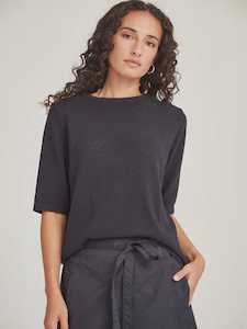 Echo Knit Tee French Navy