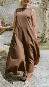 Moke: Anna Drop Waist Dress Cocoa