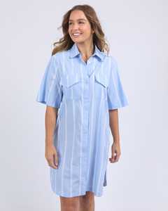Sale: Holiday Shirt Dress Blue/White Stripe