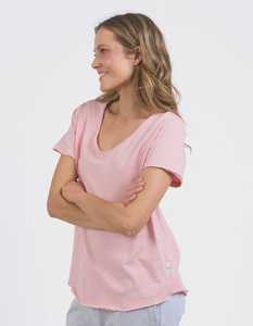 Tops: Pima Vee Tee Blush