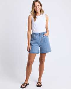 Bottoms: Birdie Denim Short Light Blue
