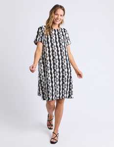 Casa Shift Dress Black/Marshmellow