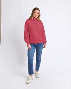 College Contrast Zip Crew