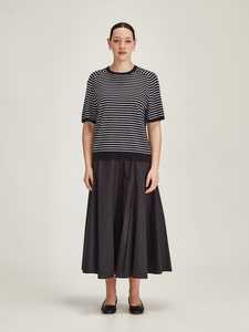 Cecilia Stripe Knit Tee Navy/Snowflake