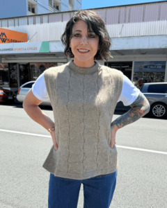 Knits: Laurel Possum Merino Vest Oyster