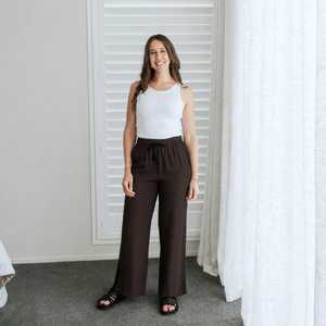 Indiana Wide Leg Pants Dark Chocolate