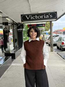 Knits: Laurel Possum Merino Vest Rimu