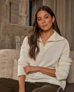 Stella Gemma: Cory Zip Knit Ivory