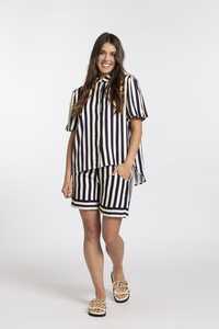 Evelyn Blouse Navy Stripe