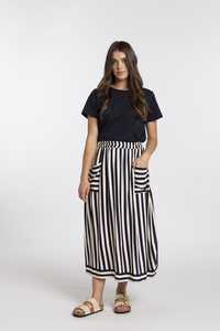 Trenley Skirt Navy Stripe