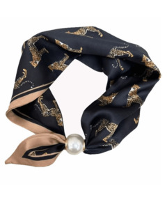 Accessories: Pearl Fasten Neck Tie Safari Nights