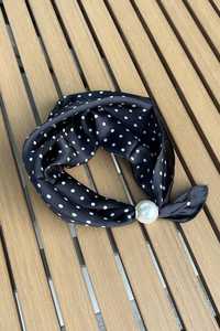Pearl Fasten Neck Tie Black Spot