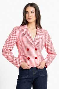 Outerwear: Audrey Blazer Ruby Check