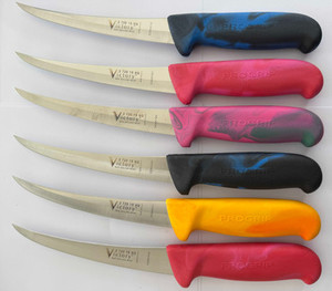 Narrow Curved Boning Knife 15cm - Hollow Ground Mixed Colour