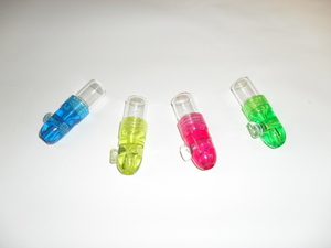 Products: Acrylic Snuff Dispensers Coloured Top (Short Glass Storage Bottle)