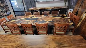 Black epoxy resin timber dining table/ boardroom table. L280cm X W120cm X H75cm &hellip;