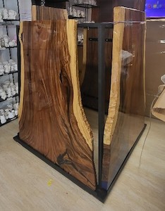 Epoxy Dining Table Top: Solid Natural Timber. Dimension: L1500 x W1150/730 x T40&hellip;