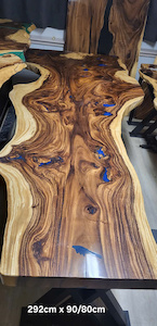 Epoxy Timber Bar Leaner. Dimension: L2920 x W900/800 x T60 x H750mm - Vietnz Trading