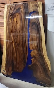 Epoxy Dining Table Top: Solid Natural Timber. Dimension: L1600 x W1160/620 x T65&hellip;