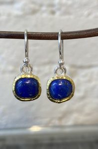 silver and 22 carat gold earrings with