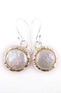 Silver, 22ct gold and white pearls