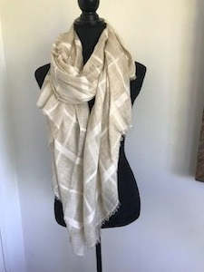 Scarves: Scarf - Natural Check