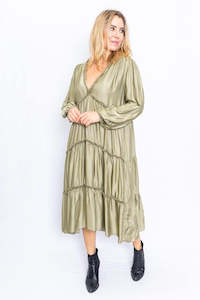 The Italian Closet: Tully satin trimmed dress