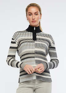 Zaket Plover: Multi Stripe Zip Up-Multi