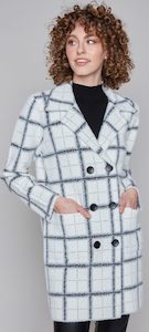 Knitwear: Sweater Coat - Check