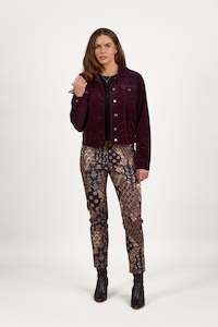 Pinwale Cord Denim Jacket-Mulberry