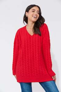 Knitwear: Cadiz Jumper One Size - Chilli