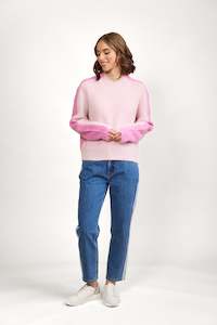 Knitwear: Two Tone Sweater-Candyfloss