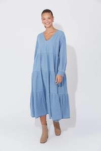 Haven: Austin Maxi Dress-Denim