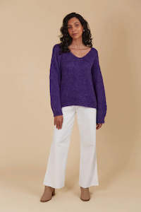 Pallas Stripe Jumper - Violet