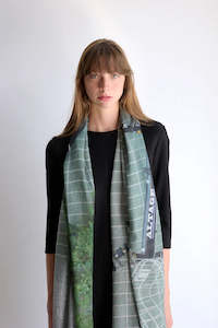 Nippori Wheels - oversized wool scarf