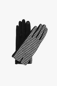 Houndstooth Gloves - B&W