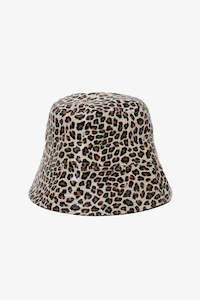 Hats And Gloves: Leopard Bucket Hat - Natural