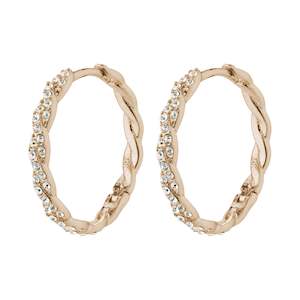 Ezo Twirl Crystal Hoop- Rose Gold